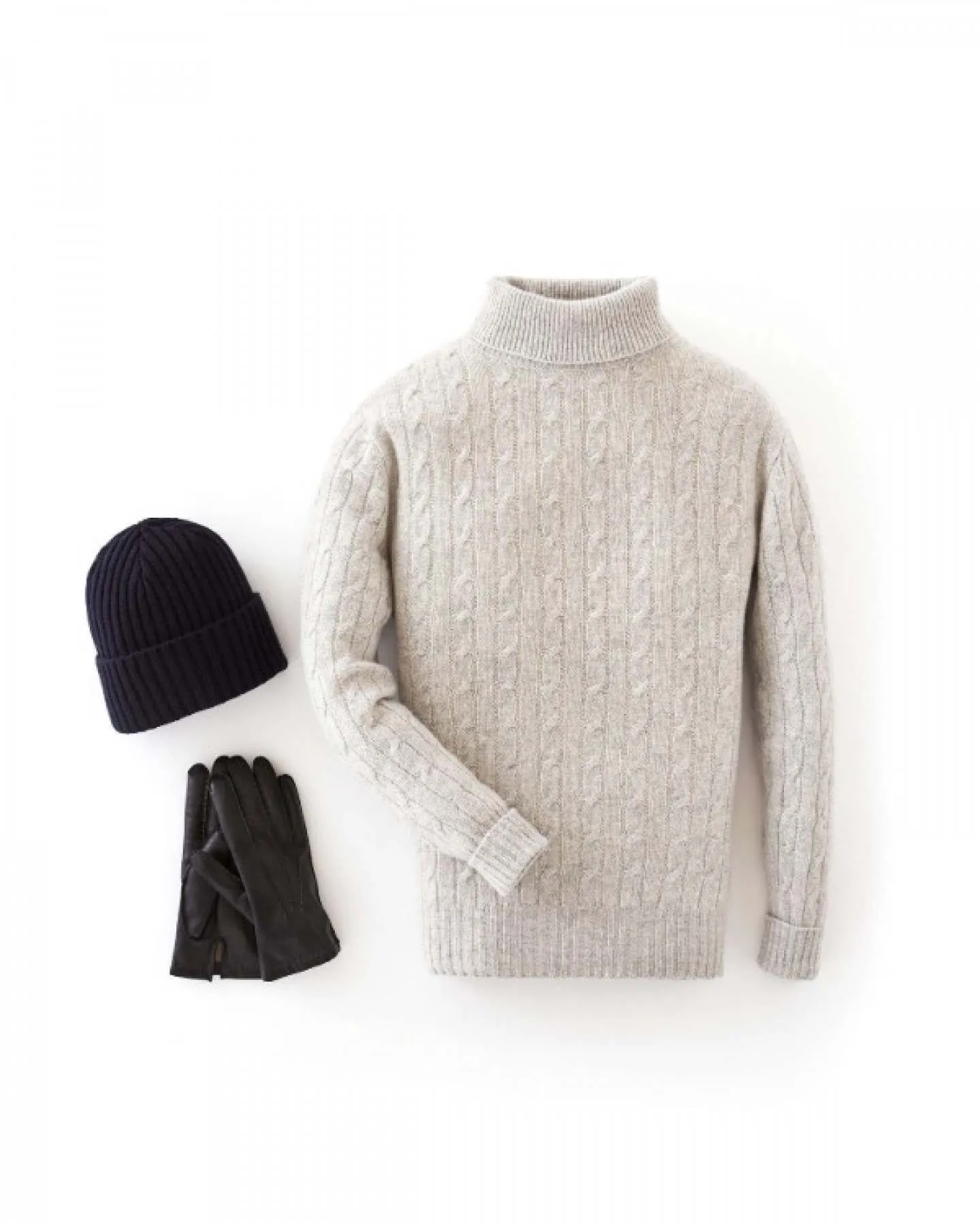007 Chunky Ribbed Cashmere Hat Navy Blue