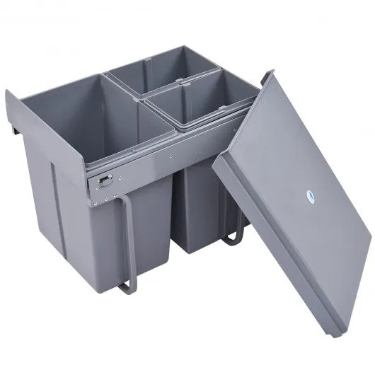 10.5 gal 3 Compartment Pull Out Recycling Waste Bin