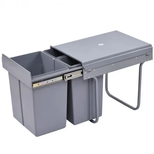 10.5 gal 3 Compartment Pull Out Recycling Waste Bin