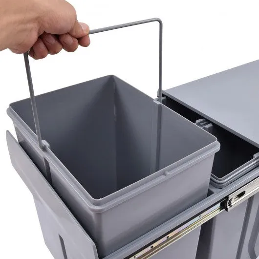 10.5 gal 3 Compartment Pull Out Recycling Waste Bin