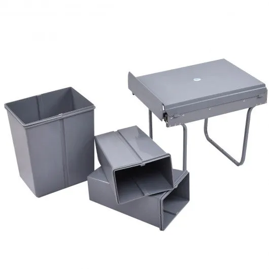 10.5 gal 3 Compartment Pull Out Recycling Waste Bin