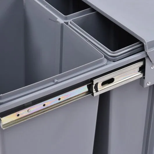 10.5 gal 3 Compartment Pull Out Recycling Waste Bin