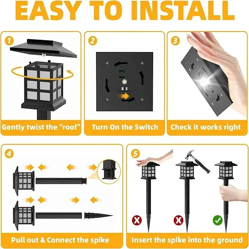 1/2/4pcs Led Lawn Lamp Solar Pathway Lights Landscape Waterproof Outdoor Yard Buried Decoration Night Lights Garden Floor Lamp