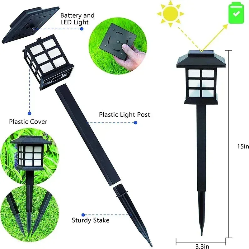 1/2/4pcs Led Lawn Lamp Solar Pathway Lights Landscape Waterproof Outdoor Yard Buried Decoration Night Lights Garden Floor Lamp