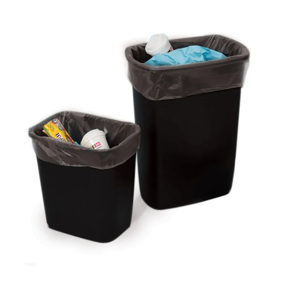 15" x 9" x 24" x 2 mil 10 Gallon Black Eco-Manufactured Plastic Heavyweight Trash Can Liners (Case of 500)