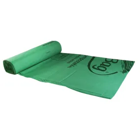 16.9" x 17.7" x 0.64 mil 3 Gallon Green Home-Compostable Plastic Food Scrap Collection Bags (300 Bags, 25 Bags/Box, 12 Boxes/Case)
