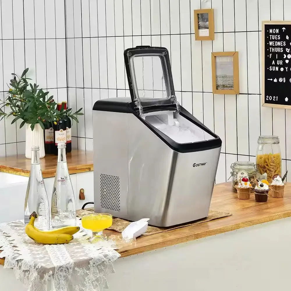 18 In. 29 Lb. Nugget Portable Ice Maker Machine Countertop Chewable Ice Maker Self-Cleaning