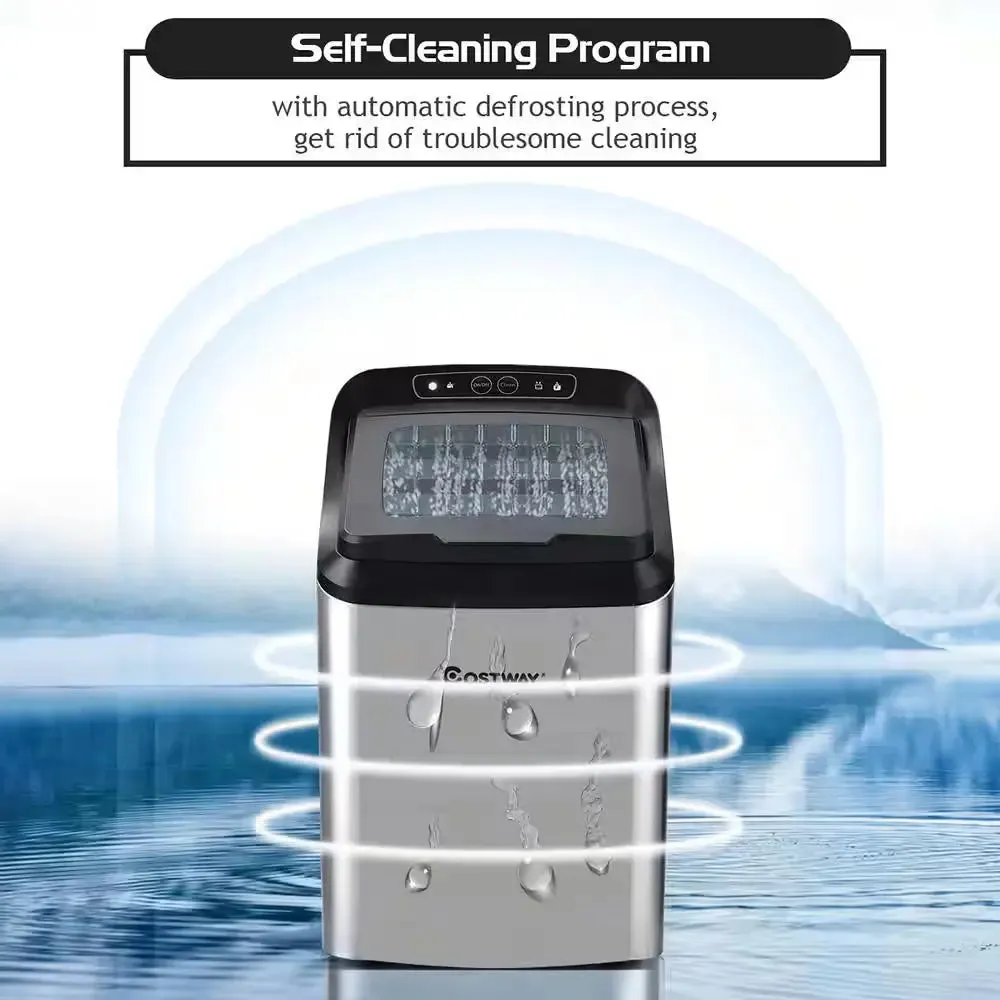 18 In. 29 Lb. Nugget Portable Ice Maker Machine Countertop Chewable Ice Maker Self-Cleaning