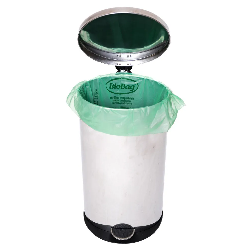 22" x 29" x 0.68 mil 13 Gallon Green Home-Compostable Plastic Trash Can Liners (280 Bags, 10 Bags/Roll, 28 Rolls/Case)