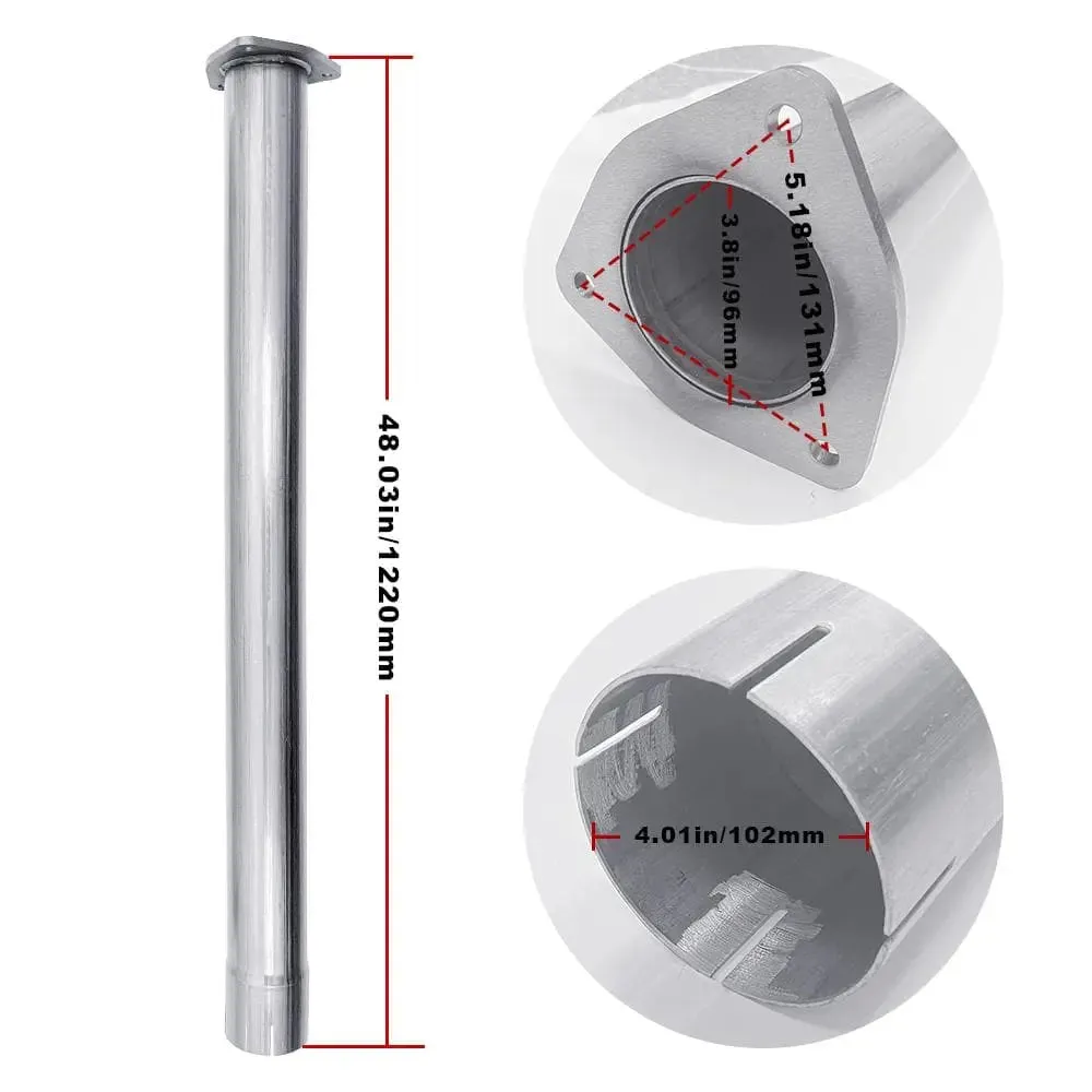 4.0/5.0 Inch 6.7 Powerstroke DPF Delete Race Pipe | Downpipe-Back Exhaust w/Muffler for 2011-2023 Ford F-250, F-350, F-450