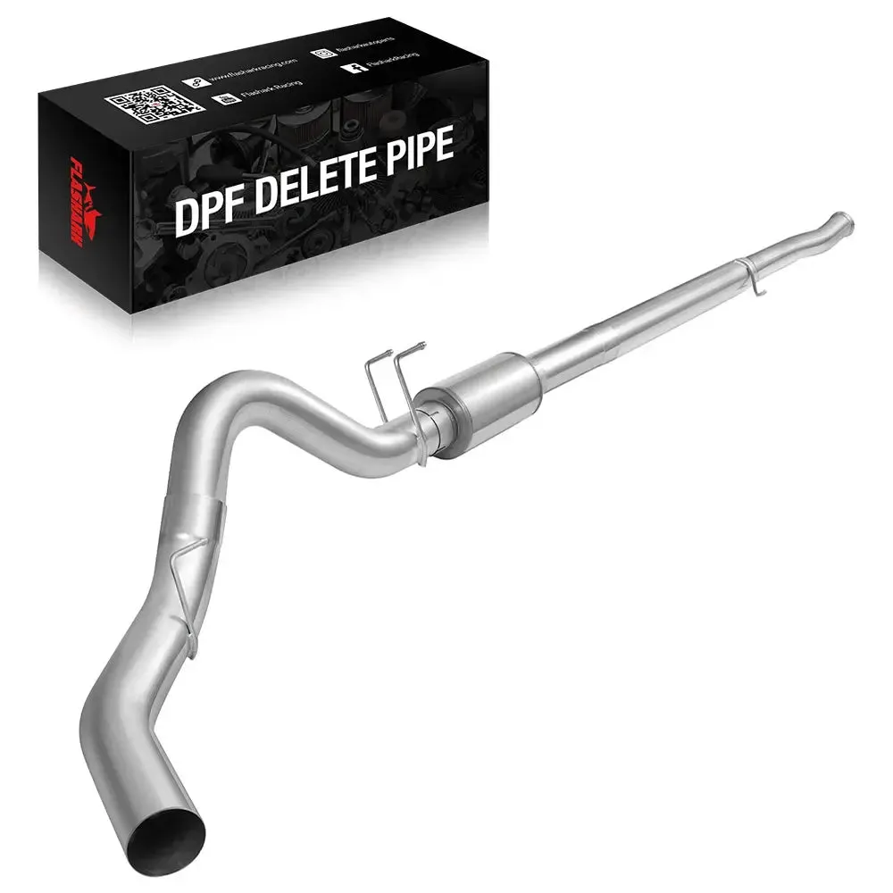 4.0/5.0 Inch 6.7 Powerstroke DPF Delete Race Pipe | Downpipe-Back Exhaust w/Muffler for 2011-2023 Ford F-250, F-350, F-450