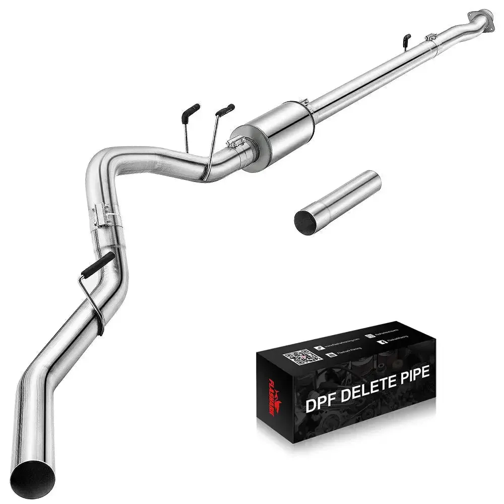 4.0/5.0 Inch 6.7 Powerstroke DPF Delete Race Pipe | Downpipe-Back Exhaust w/Muffler for 2011-2023 Ford F-250, F-350, F-450