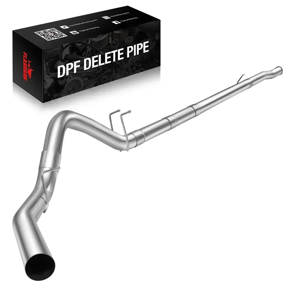 4.0/5.0 Inch 6.7 Powerstroke DPF Delete Race Pipe | Downpipe-Back Exhaust w/Muffler for 2011-2023 Ford F-250, F-350, F-450