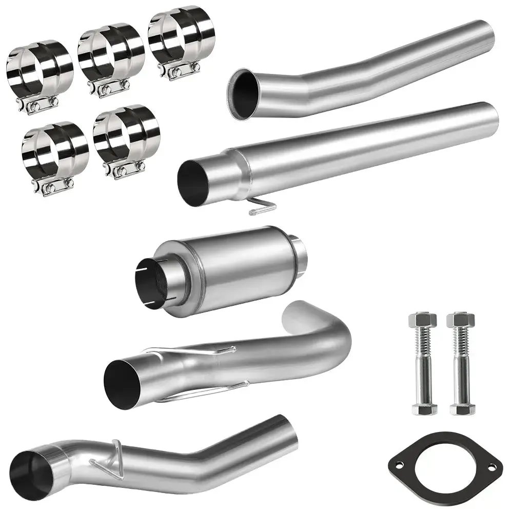4.0/5.0 Inch 6.7 Powerstroke DPF Delete Race Pipe | Downpipe-Back Exhaust w/Muffler for 2011-2023 Ford F-250, F-350, F-450