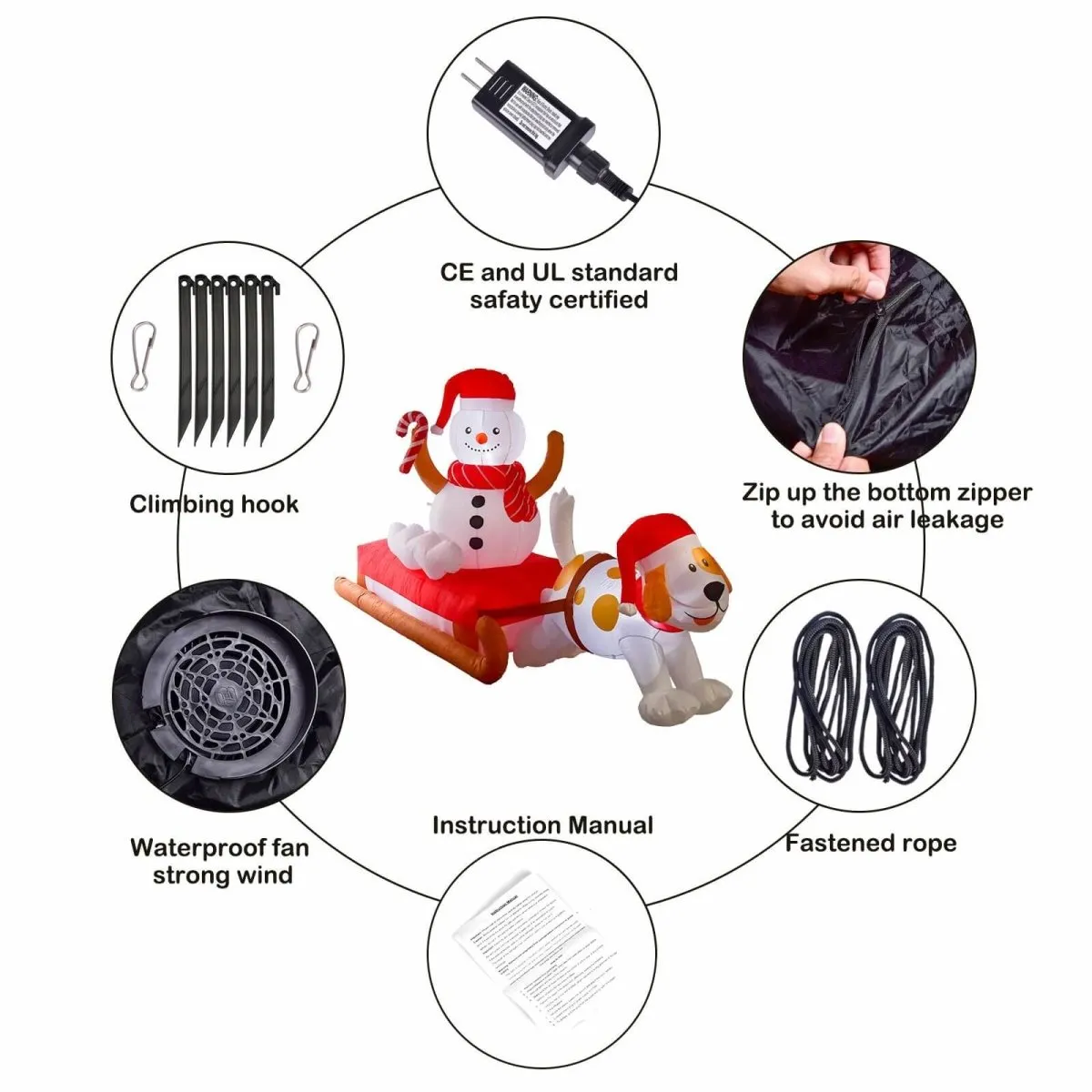 4.8' Ft Season's Sled Holiday Inflatable