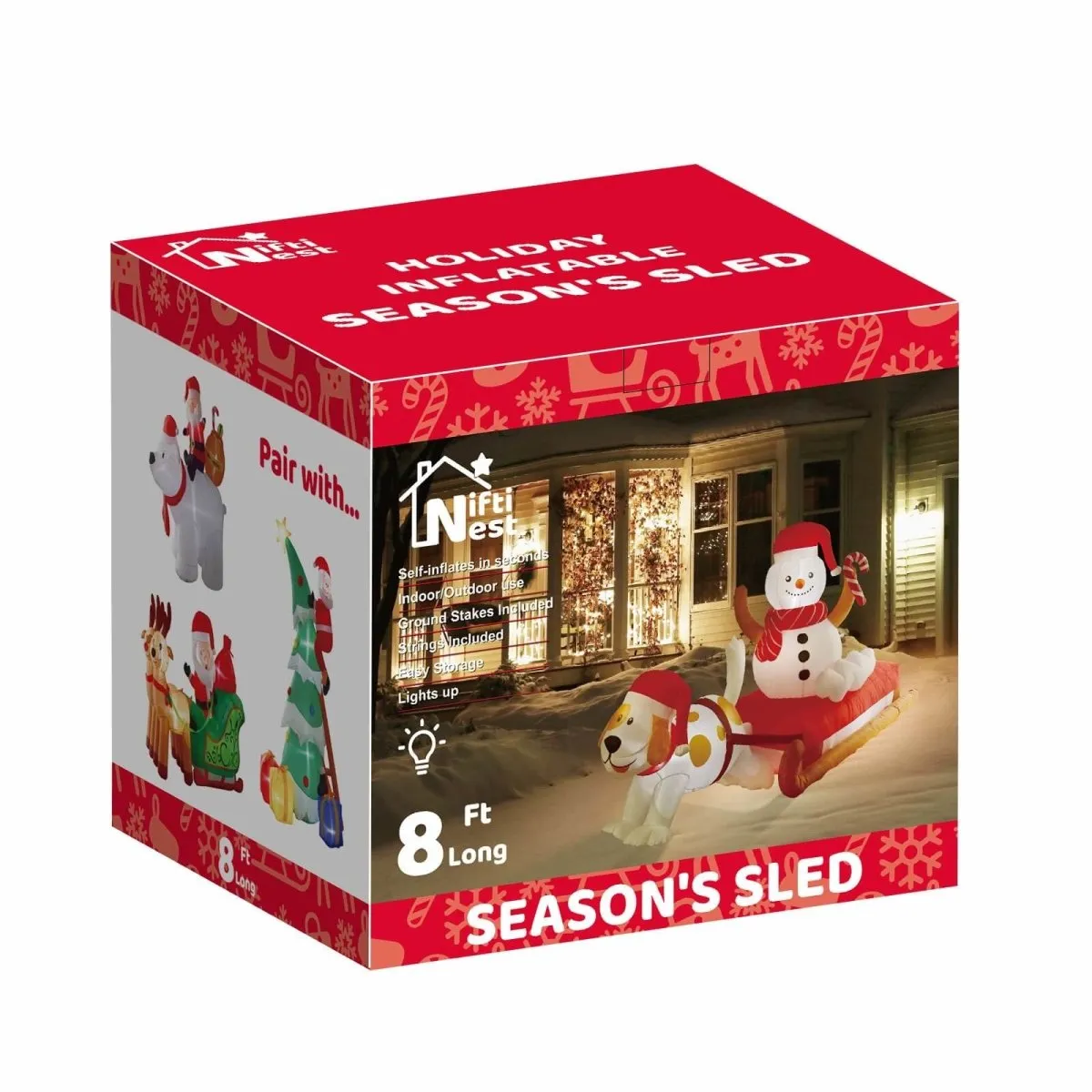 4.8' Ft Season's Sled Holiday Inflatable