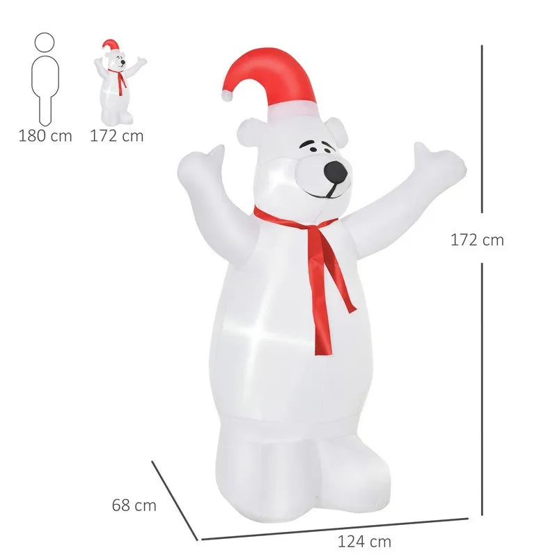 6 Foot Tall Outdoor Inflatable Bear Airblown Projection Holiday Christmas Lawn Décor