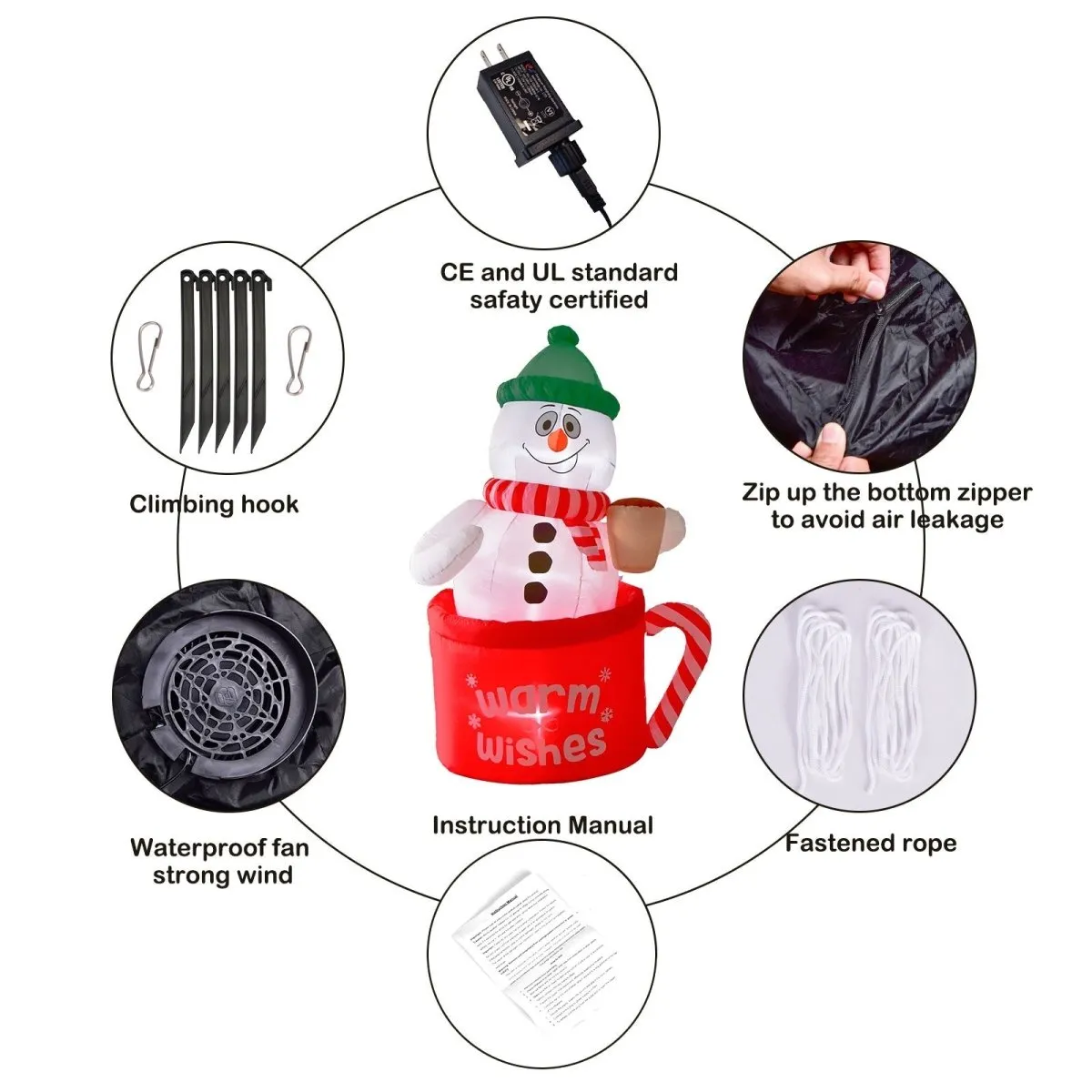 6' Ft Frosty Mug Holiday Inflatable