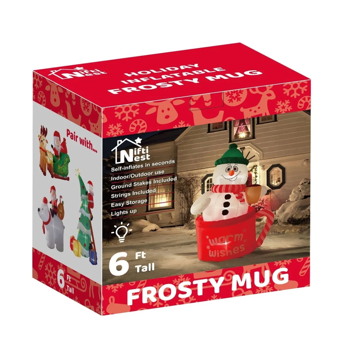 6' Ft Frosty Mug Holiday Inflatable