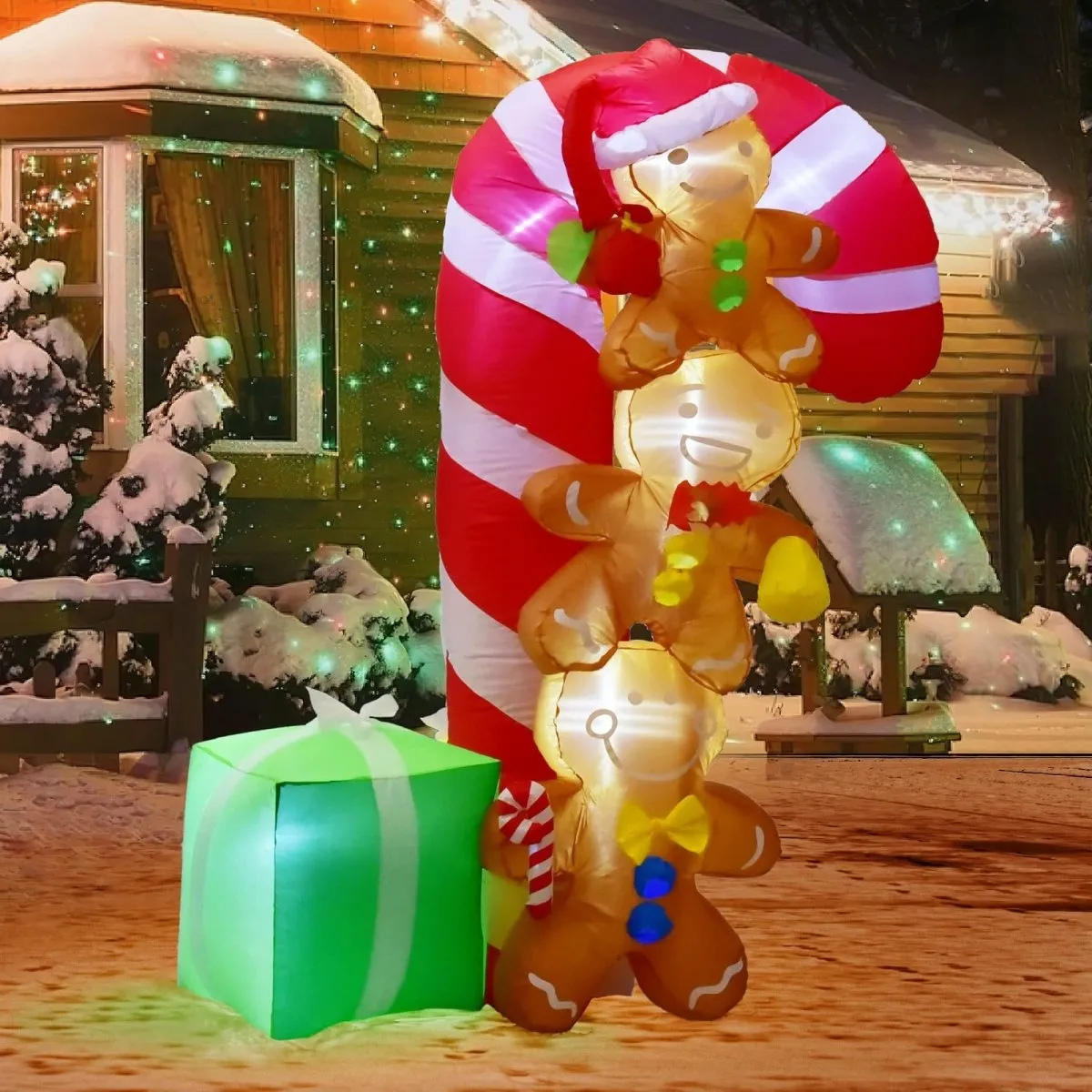 6' Ft Gingerbread Stack Holiday Inflatable