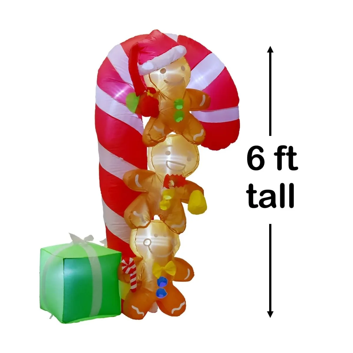 6' Ft Gingerbread Stack Holiday Inflatable