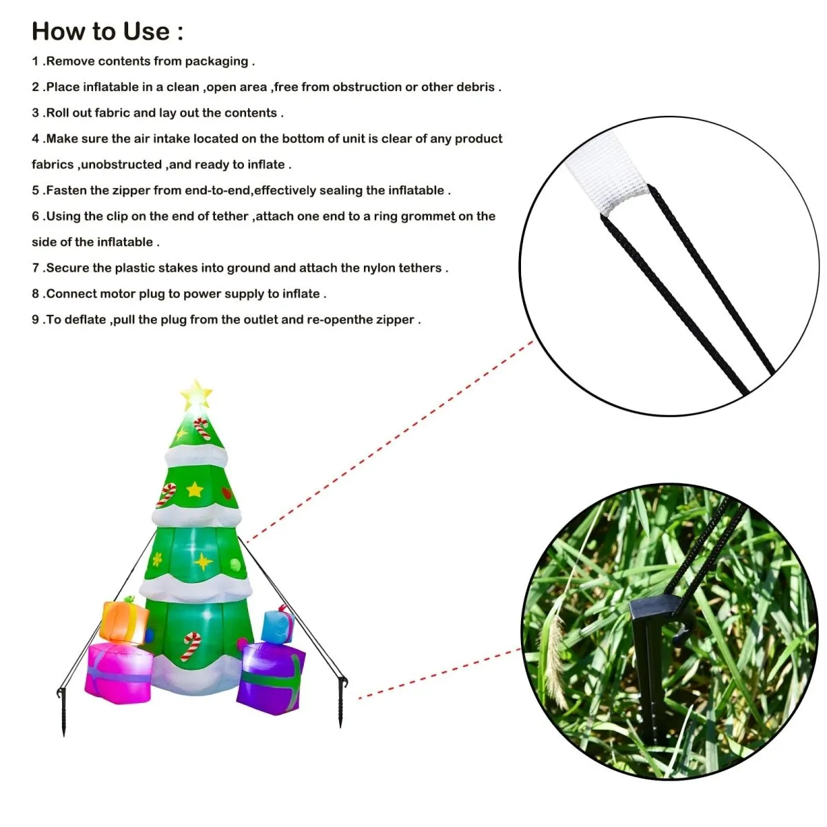 8' Ft Snowy Evergreen Holiday Inflatable