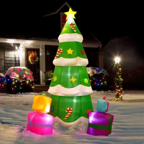8' Ft Snowy Evergreen Holiday Inflatable
