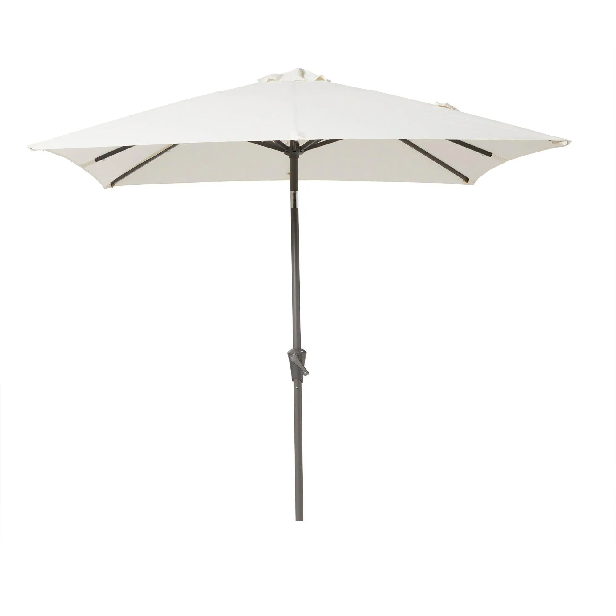 8 Seater Rattan Cube Outdoor Dining Set with Cream LED Premium Parasol - Natural Brown Weave
