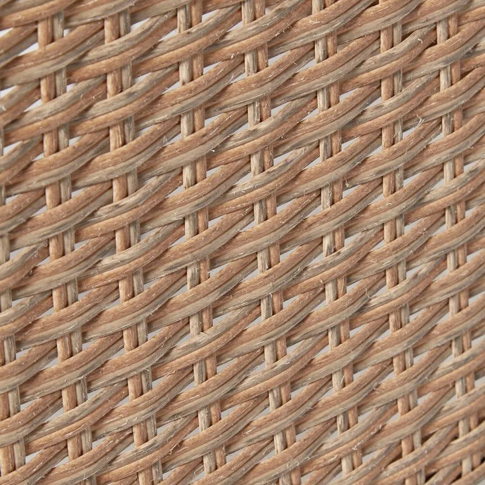 8 Seater Rattan Cube Outdoor Dining Set with Cream LED Premium Parasol - Natural Brown Weave