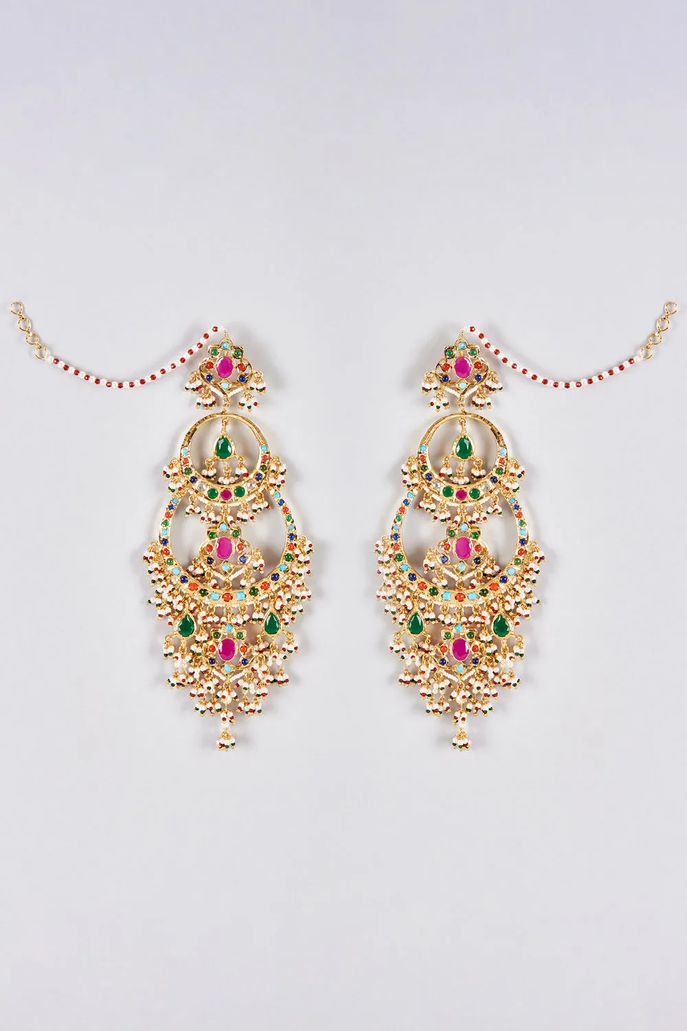 Aflaat Earrings 22 kt Gold Plated