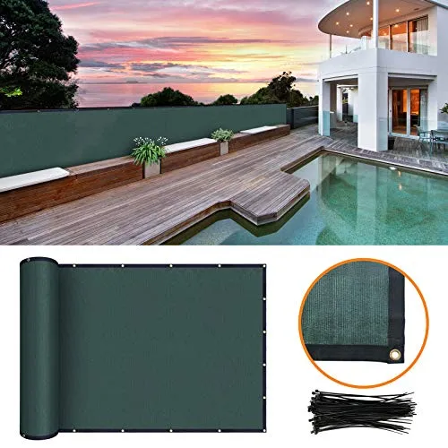 Amagabeli 6’x50’ 90% Blockage Shade Privacy Screen Outdoor UV Resistant Green Model No. ET007