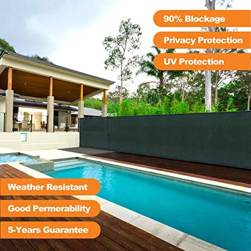 Amagabeli 6’x50’ 90% Blockage Shade Privacy Screen Outdoor UV Resistant Green Model No. ET007