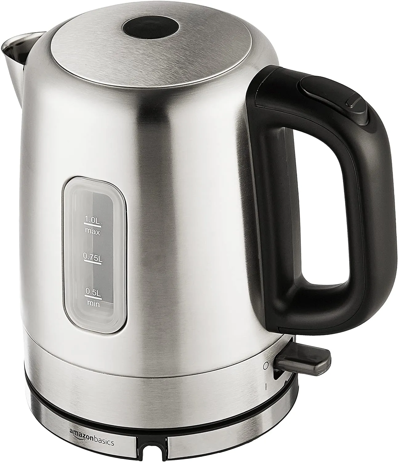 AmazonBasics Stainless Steel Portable Fast, Electric Hot Water Kettle for Tea and Coffee, 1 Liter, Silver