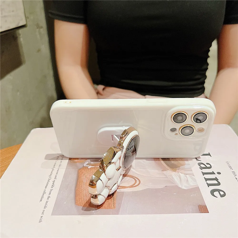 Anymob iPhone Astronaut Plating Stand Holder Phone Case For iPhone 13 14 Pro Max Soft Silicon Shockproof Cover