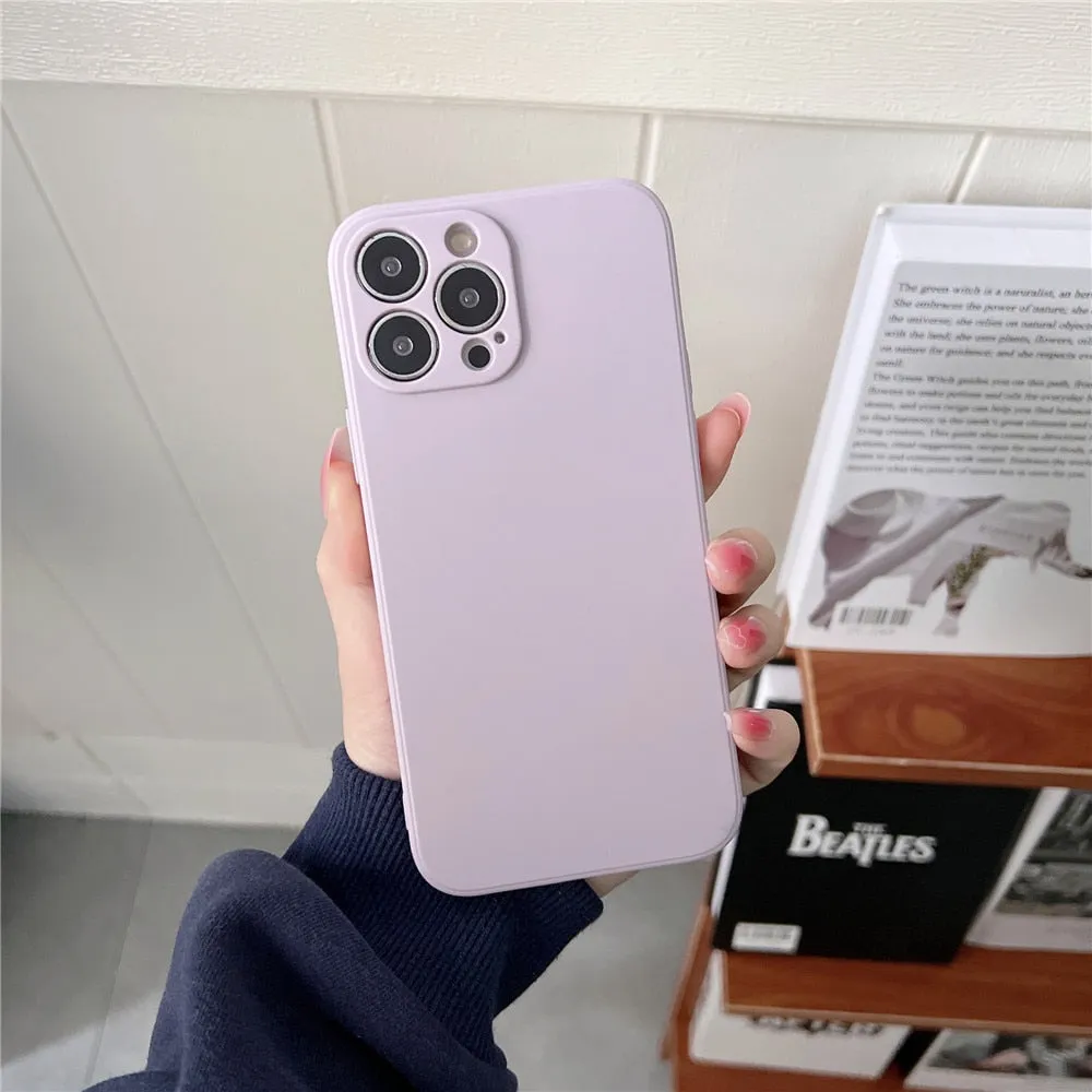 Anymob iPhone Black Square Silicone Phone Case Slim Soft Back Cover