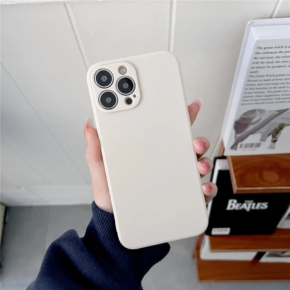 Anymob iPhone Black Square Silicone Phone Case Slim Soft Back Cover