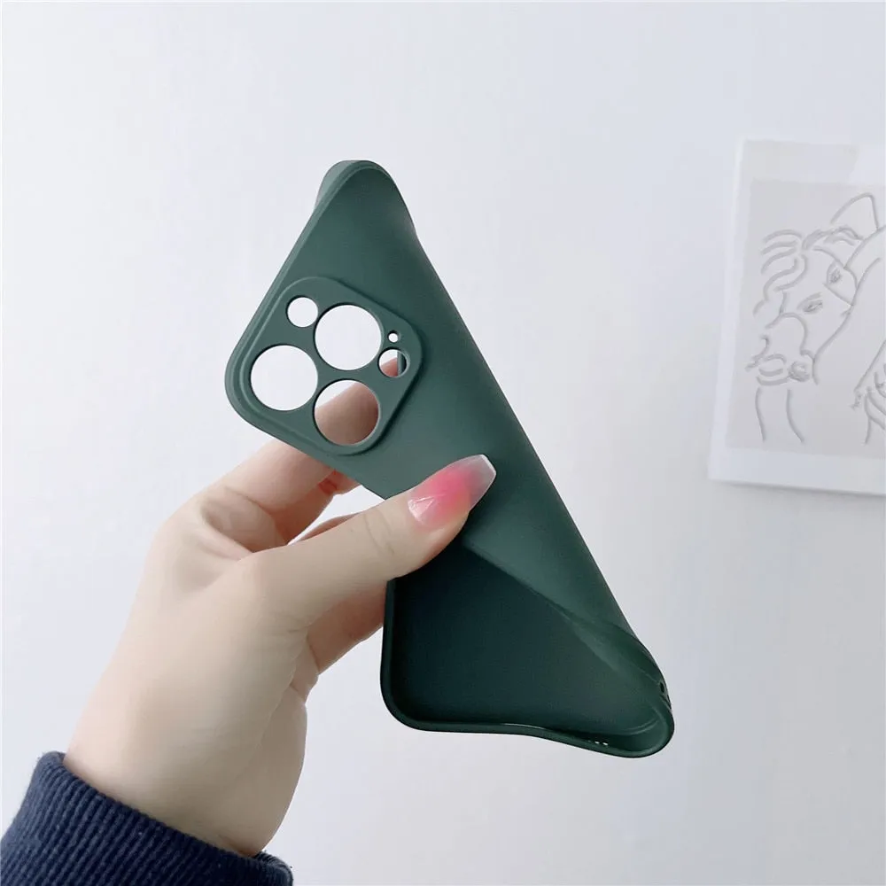 Anymob iPhone Black Square Silicone Phone Case Slim Soft Back Cover