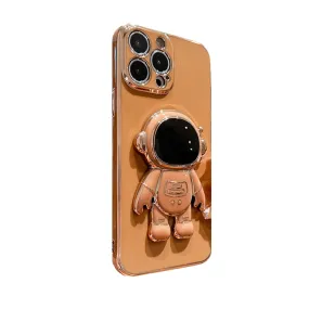 Anymob iPhone Case Brown Universal 6D Astronaut Foldable Holder Phone Cover