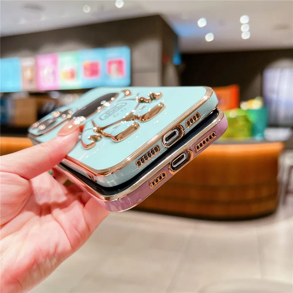 Anymob iPhone Case Dark Green Universal 6D Astronaut Foldable Holder Phone Cover