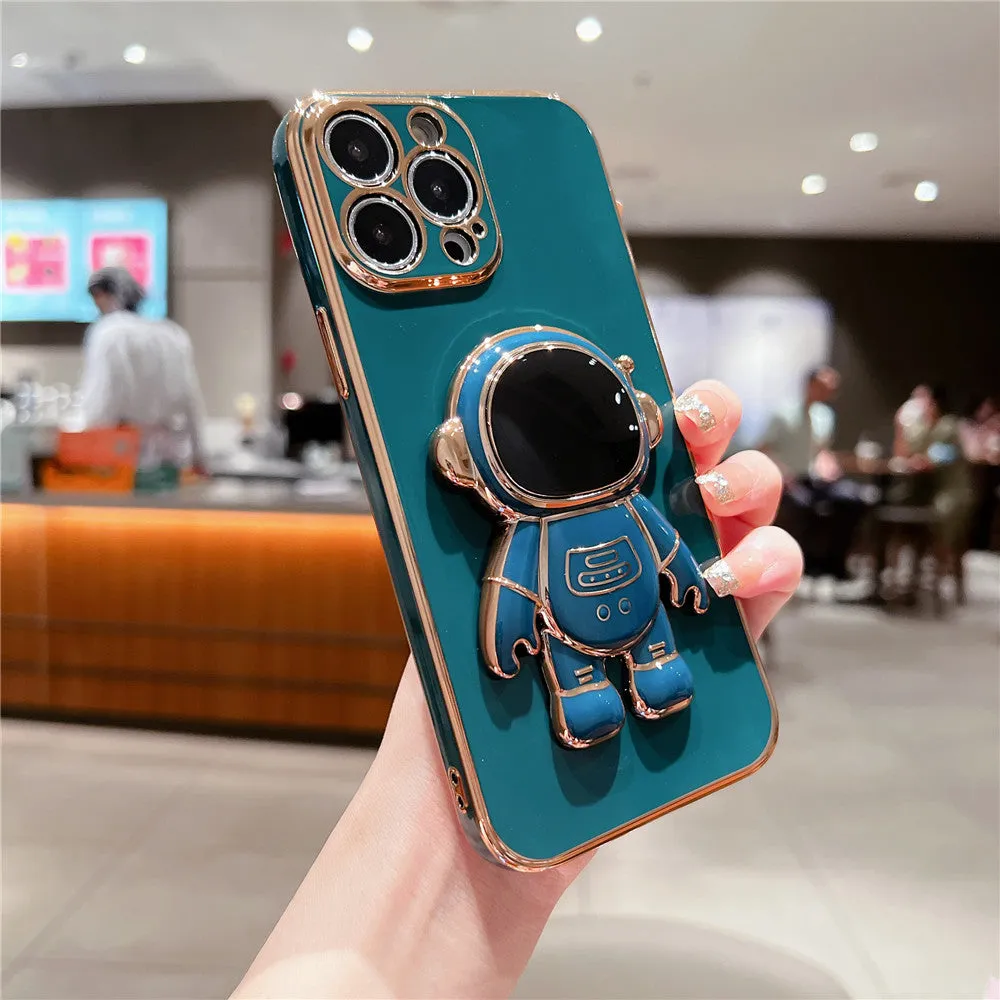 Anymob iPhone Case Dark Green Universal 6D Astronaut Foldable Holder Phone Cover