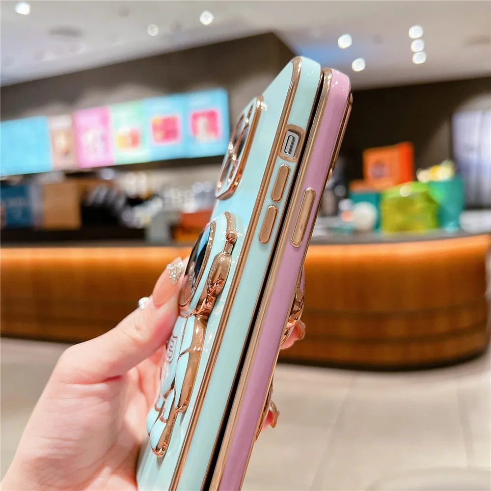 Anymob iPhone Case Dark Green Universal 6D Astronaut Foldable Holder Phone Cover