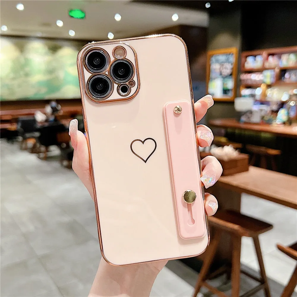 Anymob iPhone Case Gummy Black Universal Heart Space Holder Phone Cover