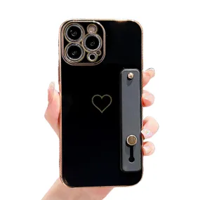 Anymob iPhone Case Gummy Black Universal Heart Space Holder Phone Cover