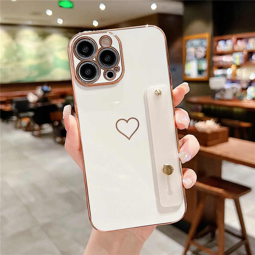 Anymob iPhone Case Gummy Peach Universal Heart Space Holder Phone Cover