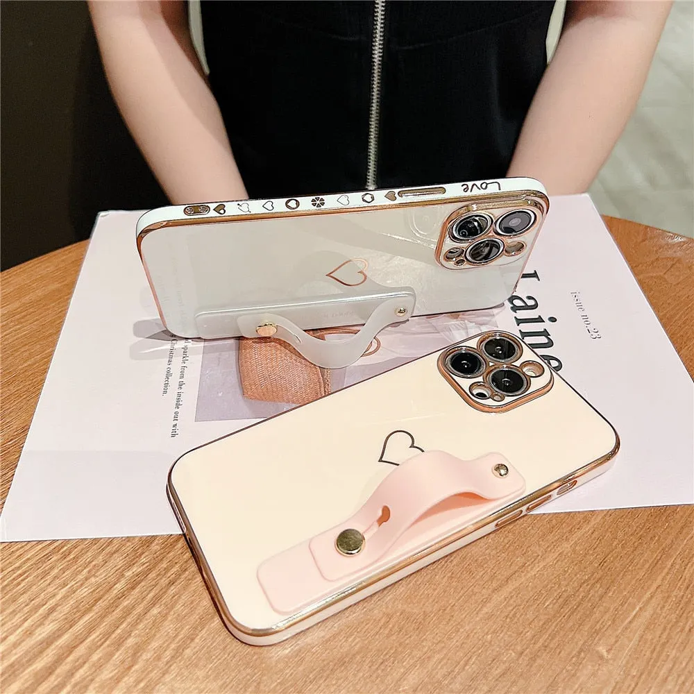 Anymob iPhone Case Gummy Peach Universal Heart Space Holder Phone Cover