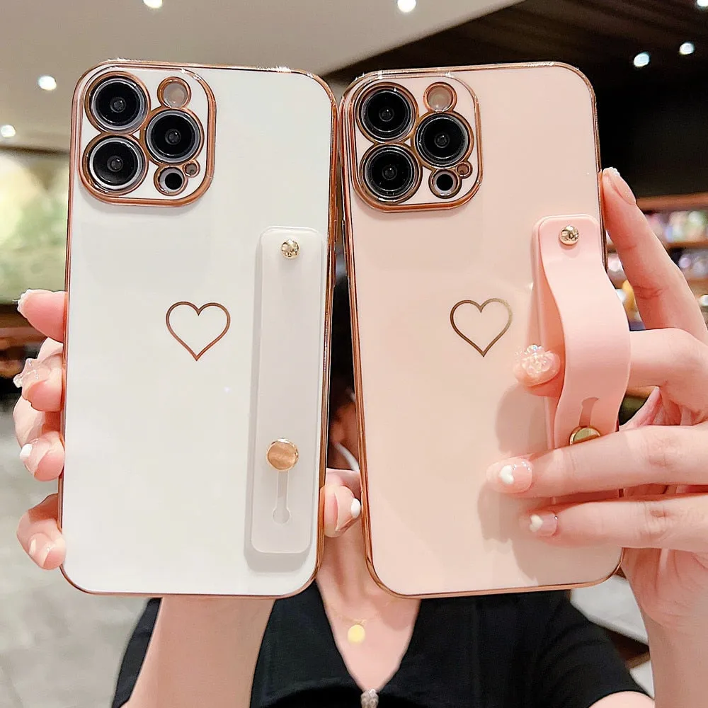Anymob iPhone Case Gummy White Universal Heart Space Holder Phone Cover