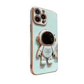 Anymob iPhone Case Light Green Universal 6D Astronaut Foldable Holder Phone Cover