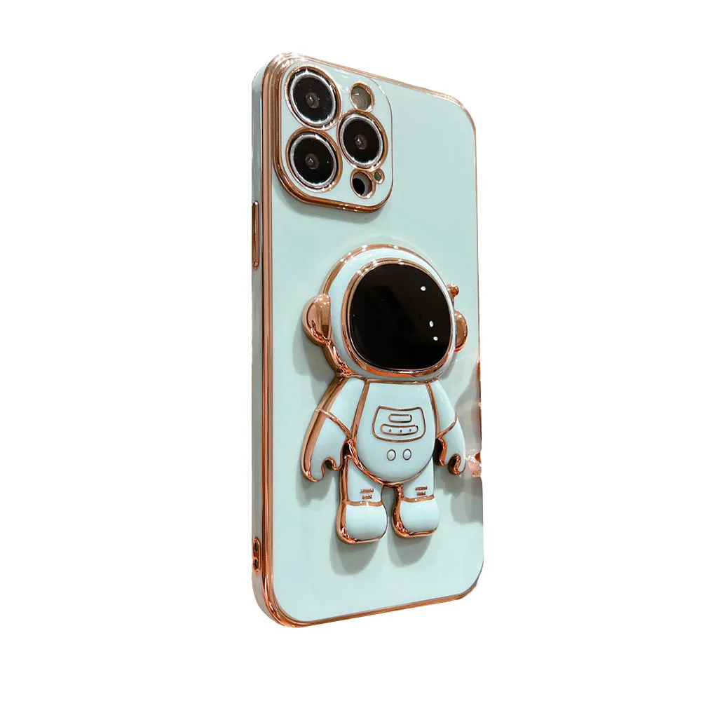 Anymob iPhone Case Light Green Universal 6D Astronaut Foldable Holder Phone Cover