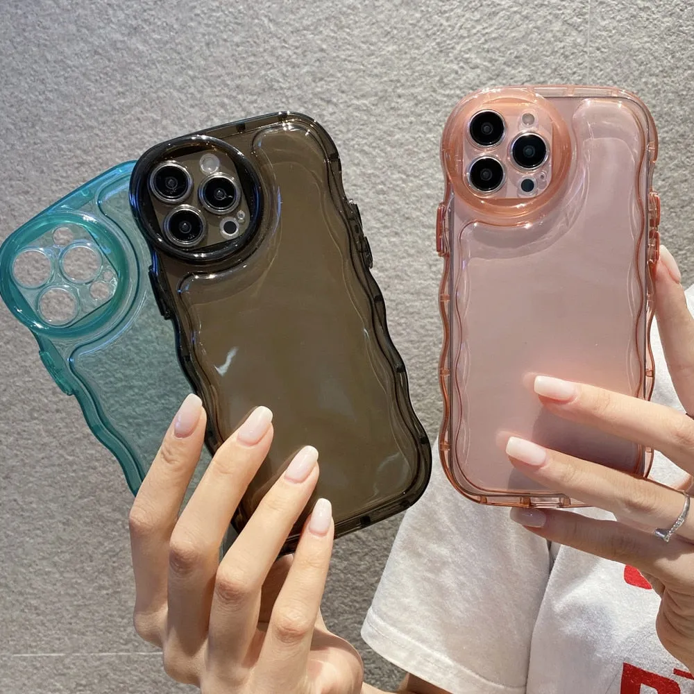 Anymob iPhone Case Pink Transparent Shockproof Bumper Clear Cover