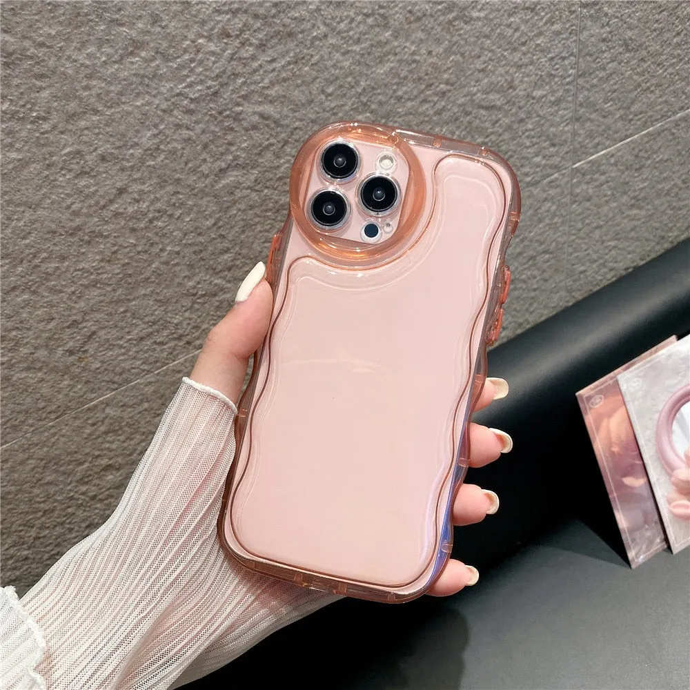 Anymob iPhone Case Pink Transparent Shockproof Bumper Clear Cover